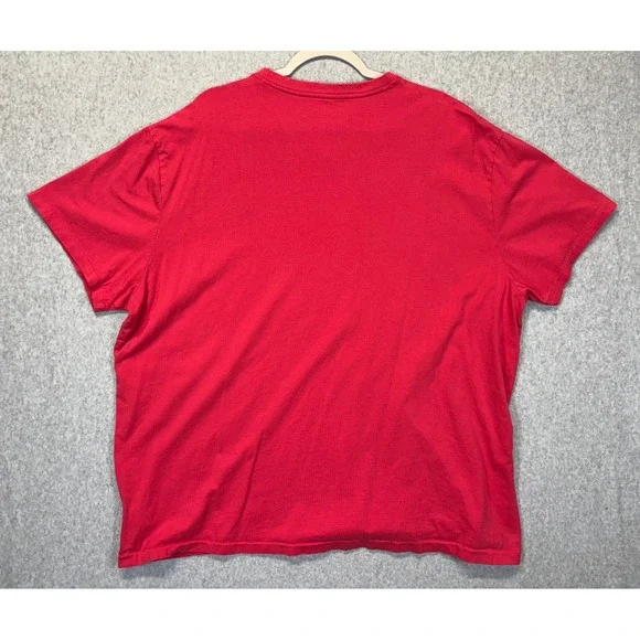 Polo Ralph Lauren Mens XXL Red V-Neck T-Shirt Classic Fit Green Pony Logo - Picture 2 of 7